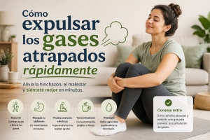 Persona aliviando gases con ejercicios simples y efectivos
